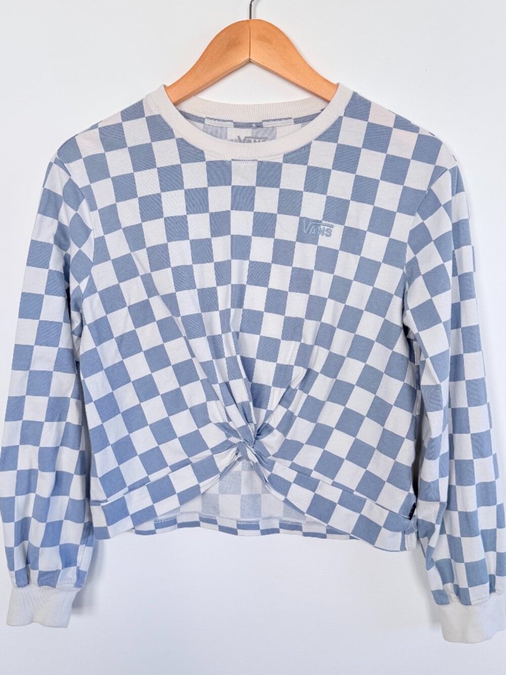 Vans Printed Knotty Long Sleeve Tee Ashley T-Shirt Checkerboard Streetwear XS‎